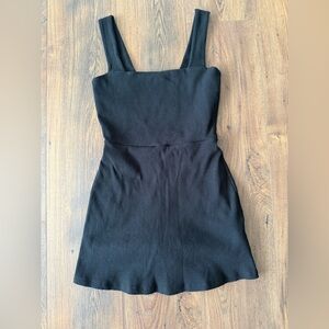 PINK Victoria’s Secret Black Ribbed Square Neck Active Dress Size Small